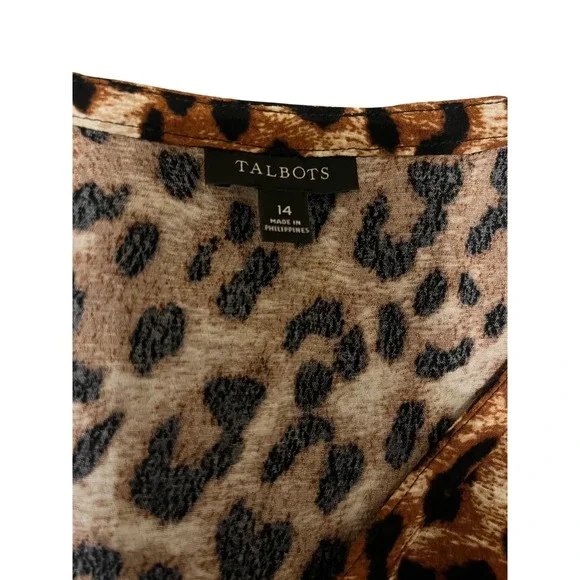Talbots Leopard Print Cinched Waist Midi Size 14 - Picture 10 of 10